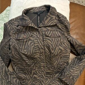 White House Black Market Zebra Print Utility Jacket